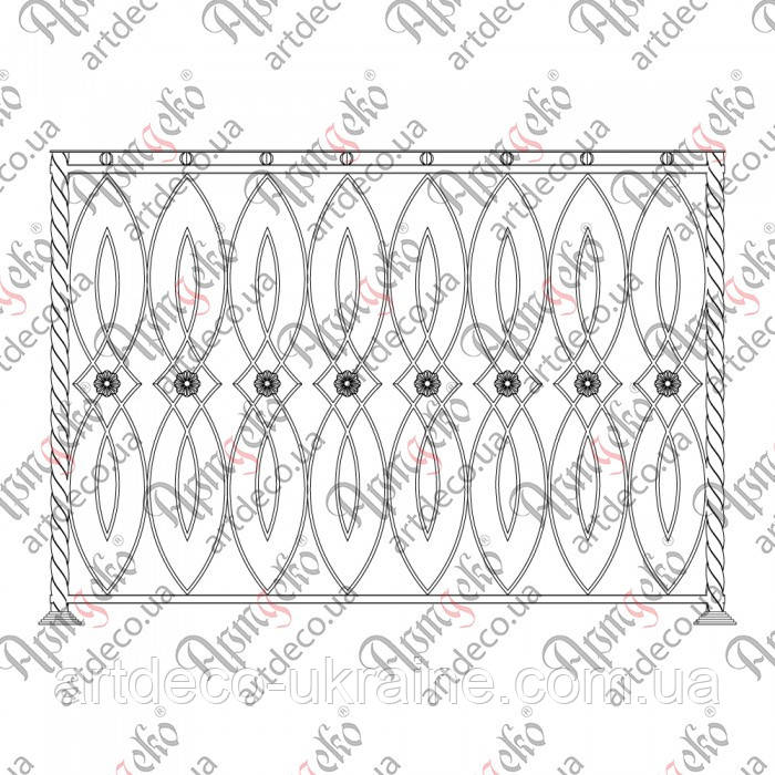 Балконна огорожа 1600х1125. КОМПЛЕКТ ЕЛЕМЕНТІВ, фото 1