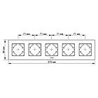 VIDEX BINERA Рамка сріблястий алюміній на 5 місць горизонтальна, фото 2