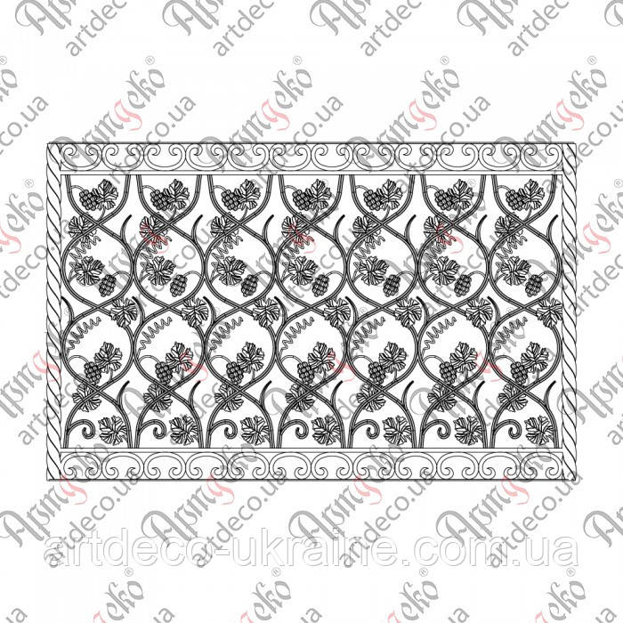 Балконна огорожа 1550х1000. КОМПЛЕКТ ЕЛЕМЕНТІВ, фото 1