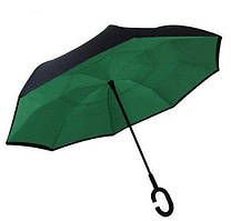 Зонт - набірот, парасоль зворотного складу, зелений