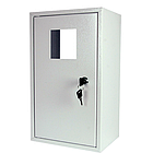 Накладний ящик без задньої стінки, порожній 407х243х160, під 1-ф. лічильник [s0100001] з замком, металевий