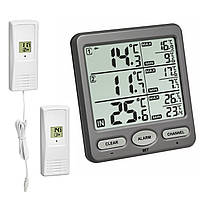 Термометр цифровий TFA "Trio", 2 зовнішніх радіодатчика, 116х24х126 мм