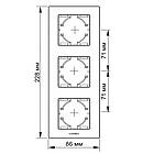 VIDEX BINERA Рамка сріблястий алюміній на 3 місця вертикальна, фото 2