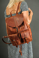 Женский кожаный Рюкзак Джейн, натуральная Винтажная кожа цвет коричневый, оттенок Коньяк