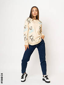 1848-24 Жіночий батнік з принтом норма (3 од: S-M, M-L, L-XL)