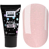 Акрил-гель Kira Nails Glitter Peach 30 г