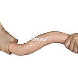 Двусторонний фаллоимитатор 17 "King Size Realistic Slim Ultra Double Dildo Flesh, фото 6