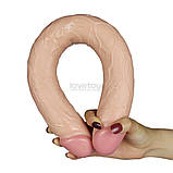 Двусторонний фаллоимитатор 17 "King Size Realistic Slim Ultra Double Dildo Flesh, фото 3