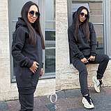 Жіночий теплий костюм із подовженою худі та штанами, фото 2