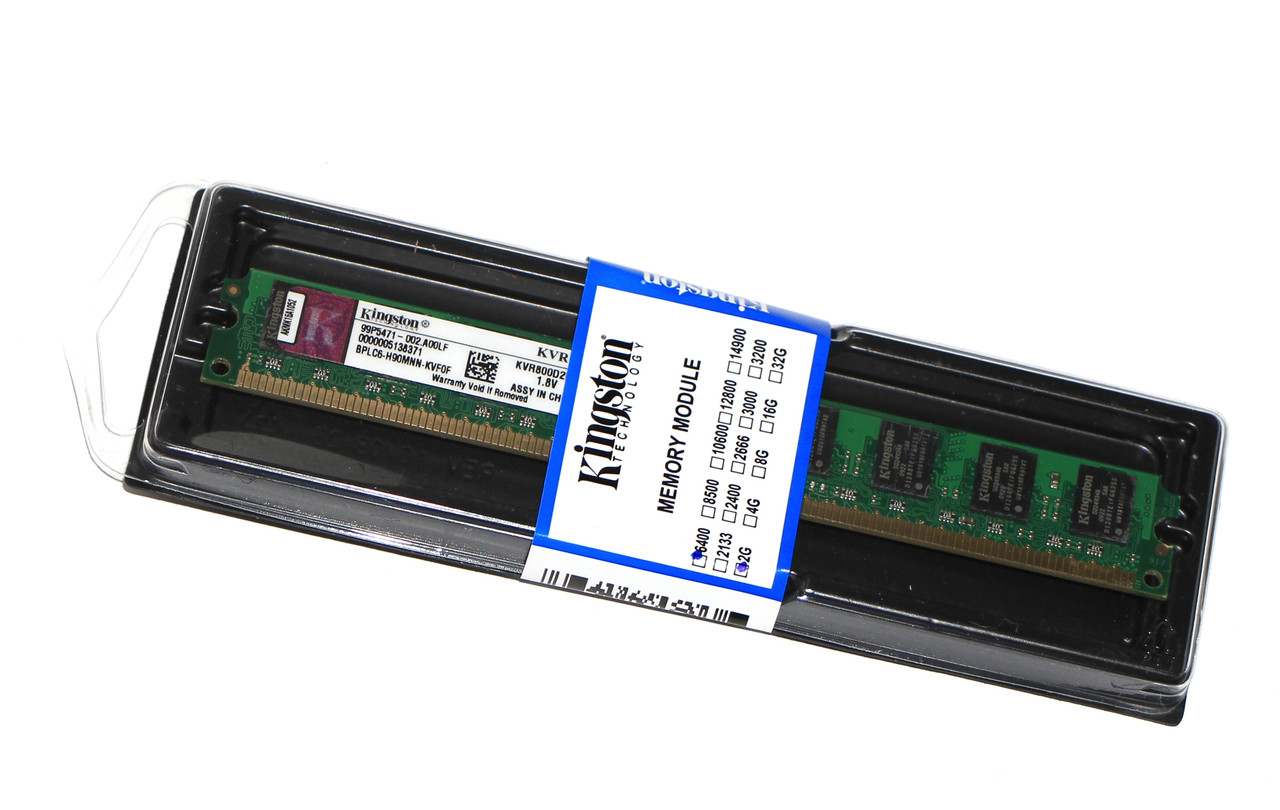 Kingston DDR2 2GB PC2-6400 800MHZ Intel/AMD, низькопрофільна