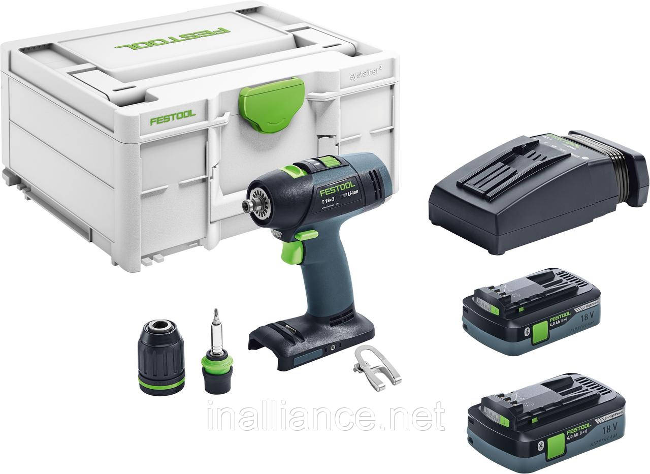 Акумуляторний дриль-шурупокрут Т 18+3 HPC 4.0 I-Plus Festool 576446, фото 1