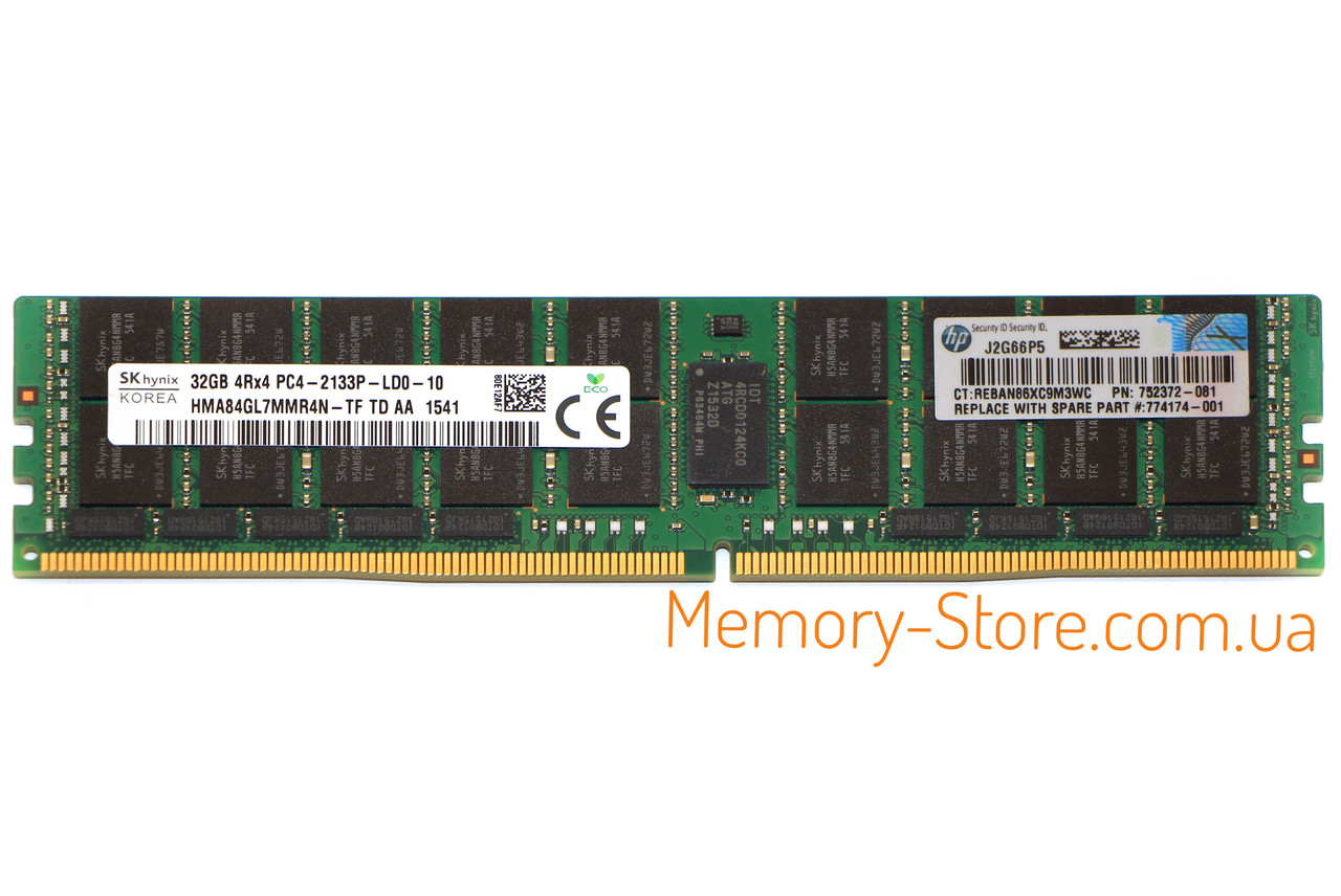 Оперативна пам'ять для сервера DDR4 32GB PC4-17000 (2133MHz) DIMM ECC Reg CL15, SK Hynix
