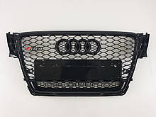 Решітка радіатора Audi A4 2007-2011 рік Чорна з емблемой QUATTRO (в стилі RS)