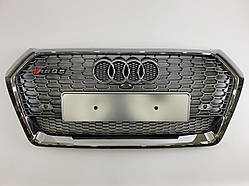 Решітка радіатора Audi Q5 2016-2020год Сіра з хром рамкою (в стилі RS)