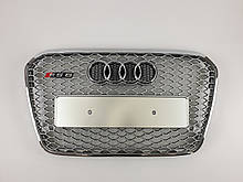 Решітка радіатора Audi A6 2011-2014год Сіра з хром рамкою (в стилі RS)