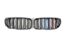 Ніздрі на BMW 3 Series F30 / F31 / F35 2012-2018 рік M-color Хром Рамка ( Подвійні M-Look )