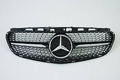 Решітка радіатора на Mercedes E-Class W212 2013-2016 рік Diamond ( Чорна з хром вставками )