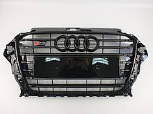 Решітка радіатора Audi A3 2013-2016год Чорна (в стилі S-Line)