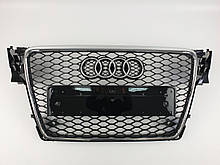 Решетка радиатора Audi A4 2007-2011год Черная с хром рамкой (в стиле RS)