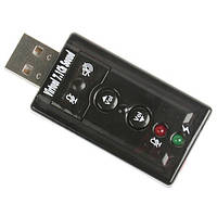 USB Звуковая карта 7.1 3D звук регулятор громкости 2000-00552