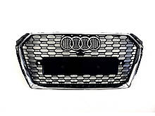 Решітка радіатора в стилі RS на Audi A4 B9 2015-2019 рік Чорна з рамкою хром
