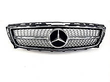 Решітка радіатора на Mercedes CLS-Class C218 2011-2014 рік Diamond ( Сіра з хром вставками )