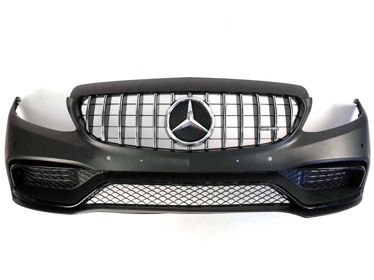 Передній бампер на Mercedes C-Class W205 2014-2018 рік (у стилі C63 AMG)