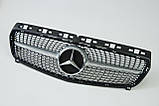 Решітка радіатора на Mercedes A-Class W176 2012-2015 рік Diamond ( Сіра з хром вставкою ), фото 3