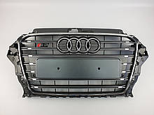 Решітка радіатора Audi A3 2013-2016год Сіра з хромом (в стилі S-Line) Оцінити цей товар