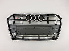 Решітка радіатора Audi A6 2014-2018год Сіра з хромом (в стилі S-Line)