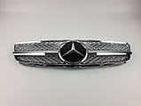 Решітка радіатора на Mercedes SL-Class R230 2006-2008 рік AMG стиль ( Хром ), фото 3