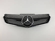 Решітка радіатора на Mercedes E-class Coupe C207 2009-2013 рік AMG стиль ( Чорна з хром рамкою )