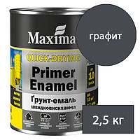 Грунт-эмаль быстросохнущая Maxima - 2,5 кг, графит