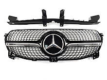 Решітка радіатора на Mercedes GLE-Class W167 2019-2020 рік Diamond ( Чорна з хром вставками )