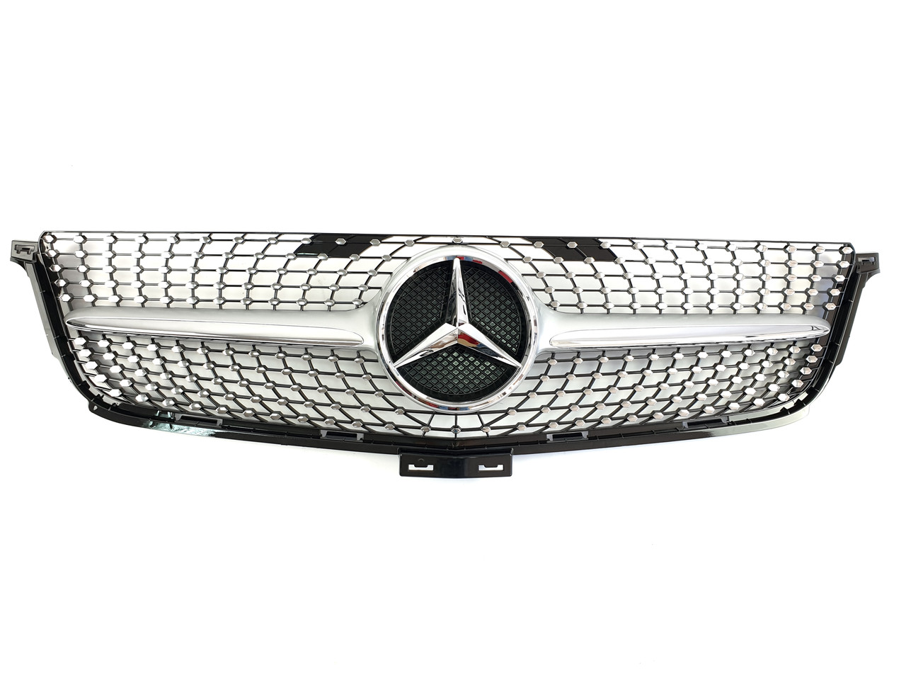 Решітка радіатора на Mercedes ML-Class W166 2011-2015 рік Diamond ( Сіра з хром вставками )