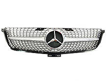 Решітка радіатора на Mercedes ML-Class W166 2011-2015 рік Diamond ( Сіра з хром вставками )