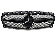 Решітка радіатора на Mercedes CLA-Class C117 2017-2019 рік AMG стиль ( Чорна глянсова )