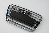Решітка радіатора Audi A6 2011-2014год Чорна з хромом (в стилі S-Line), фото 2