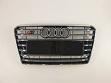 Решітка радіатора Audi A7 2010-2014год Чорна з хромом (в стилі S-Line)