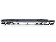 Дифузор з насадками на Mercedes C-Class W205 2014-2018 рік AMG ( Чорний хром вставками )