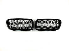 Ніздрі на BMW 3 Series F30 / F31 / F35 2012-2018 рік Diamond ( Чорні з сірим )