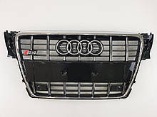 Решетка радиатора Audi A4 2007-2011год Черная с хромом (в стиле S-Line)