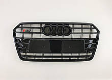Решітка радіатора Audi A7 2014-2017год Чорна (в стилі S-Line)