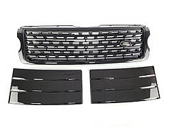 Решітка радіатора з зябрами на Range Rover Vogue L405 2013-2017 рік Чорна