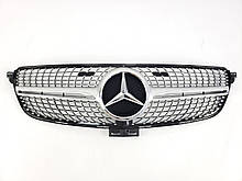 Решітка радіатора на Mercedes GLE-Class W166 2015-2018 рік Diamond ( Сіра з хром вставками )
