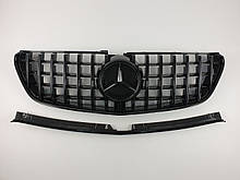 Решітка радіатора на Mercedes V-Class W447 2014-2019 рік GT Panamericana ( Чорна глянсова )
