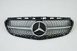 Решітка радіатора на Mercedes E-Class W212 2013-2016 рік Diamond ( Сіра з хром вставками )