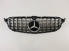 Решітка радіатора на Mercedes C-Class W205 2014-2018 рік GT Panamericana ( Чорна з хромом )