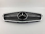 Решітка радіатора на Mercedes E-Class W212 2009-2013 рік AMG стиль ( Сіра з чорними вставками ), фото 3