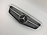 Решітка радіатора на Mercedes E-Class W212 2009-2013 рік AMG стиль ( Сіра з чорними вставками ), фото 4